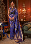 Admiral Blue Woven Banarasi Silk Saree with Tassels on Pallu Clothsvilla