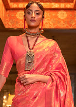Load image into Gallery viewer, Brink Pink Woven Banarasi Silk Saree with Tassels on Pallu Clothsvilla