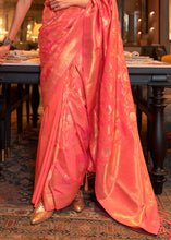 Load image into Gallery viewer, Brink Pink Woven Banarasi Silk Saree with Tassels on Pallu Clothsvilla