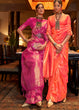 Load image into Gallery viewer, Hot Pink Woven Banarasi Silk Saree with Tassels on Pallu Clothsvilla