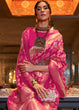 Load image into Gallery viewer, Hot Pink Woven Banarasi Silk Saree with Tassels on Pallu Clothsvilla
