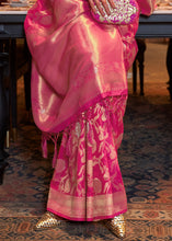 Load image into Gallery viewer, Hot Pink Woven Banarasi Silk Saree with Tassels on Pallu Clothsvilla