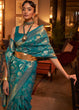 Load image into Gallery viewer, Sapphire Blue Woven Banarasi Silk Saree with Tassels on Pallu Clothsvilla