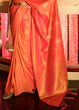 Load image into Gallery viewer, Soda Orange Handloom Woven Banarasi Silk Saree Clothsvilla