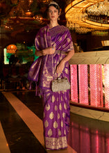 Load image into Gallery viewer, Lollipop Purple Handloom Woven Banarasi Silk Saree Clothsvilla