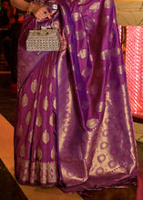 Load image into Gallery viewer, Lollipop Purple Handloom Woven Banarasi Silk Saree Clothsvilla