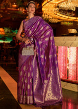 Load image into Gallery viewer, Lollipop Purple Handloom Woven Banarasi Silk Saree Clothsvilla