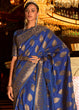 Load image into Gallery viewer, Lapis Blue Handloom Woven Banarasi Silk Saree Clothsvilla