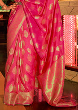 Load image into Gallery viewer, Bright Pink Handloom Woven Banarasi Silk Saree Clothsvilla