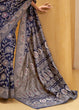 Load image into Gallery viewer, Berry Blue Lucknowi Chikankari Weaving Silk Saree Clothsvilla