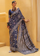 Load image into Gallery viewer, Berry Blue Lucknowi Chikankari Weaving Silk Saree Clothsvilla