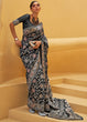 Load image into Gallery viewer, Soot Black Lucknowi Chikankari Weaving Silk Saree Clothsvilla