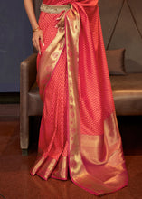 Load image into Gallery viewer, Shades Of Red Handloom Woven Banarasi Silk Saree Clothsvilla