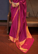 Load image into Gallery viewer, Magenta Pink Handloom Woven Banarasi Silk Saree Clothsvilla