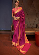 Load image into Gallery viewer, Magenta Pink Handloom Woven Banarasi Silk Saree Clothsvilla