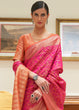 Load image into Gallery viewer, Hot Pink Zari Woven Patola Silk Saree Clothsvilla