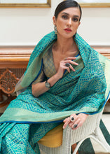 Load image into Gallery viewer, Cerulean Blue Zari Woven Patola Silk Saree Clothsvilla