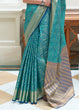 Load image into Gallery viewer, Cerulean Blue Zari Woven Patola Silk Saree Clothsvilla