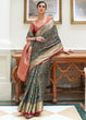 Load image into Gallery viewer, Dark Green Zari Woven Patola Silk Saree Clothsvilla