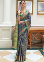 Load image into Gallery viewer, Dark Blue Zari Woven Patola Silk Saree Clothsvilla