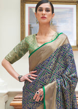 Load image into Gallery viewer, Dark Blue Zari Woven Patola Silk Saree Clothsvilla