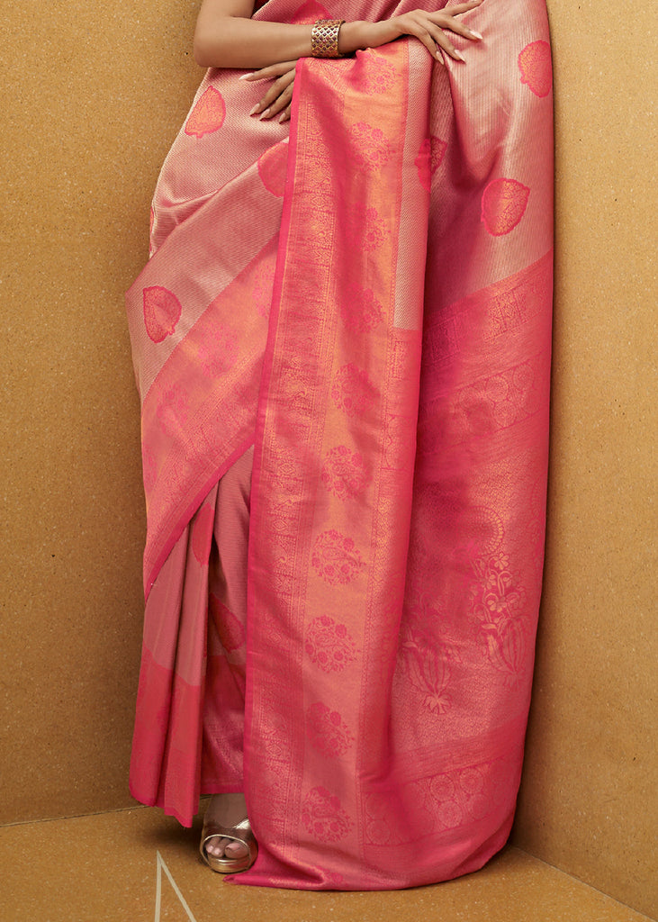 Shades Of Pink Two Tone Woven Silk Saree Clothsvilla