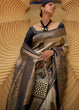 Load image into Gallery viewer, Black &amp; Golden Two Tone Woven Silk Saree Clothsvilla