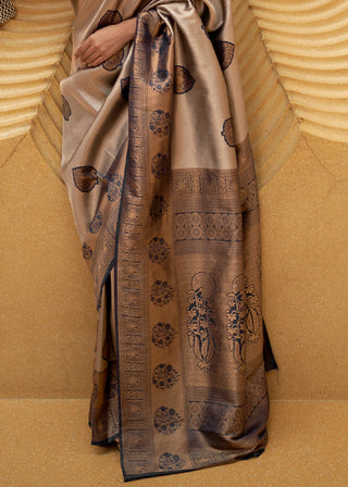 Black & Golden Two Tone Woven Silk Saree Clothsvilla