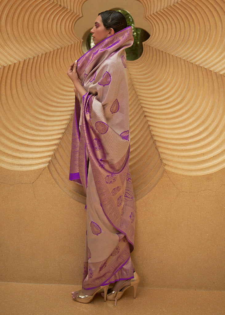 Shades Of Purple Two Tone Woven Silk Saree Clothsvilla