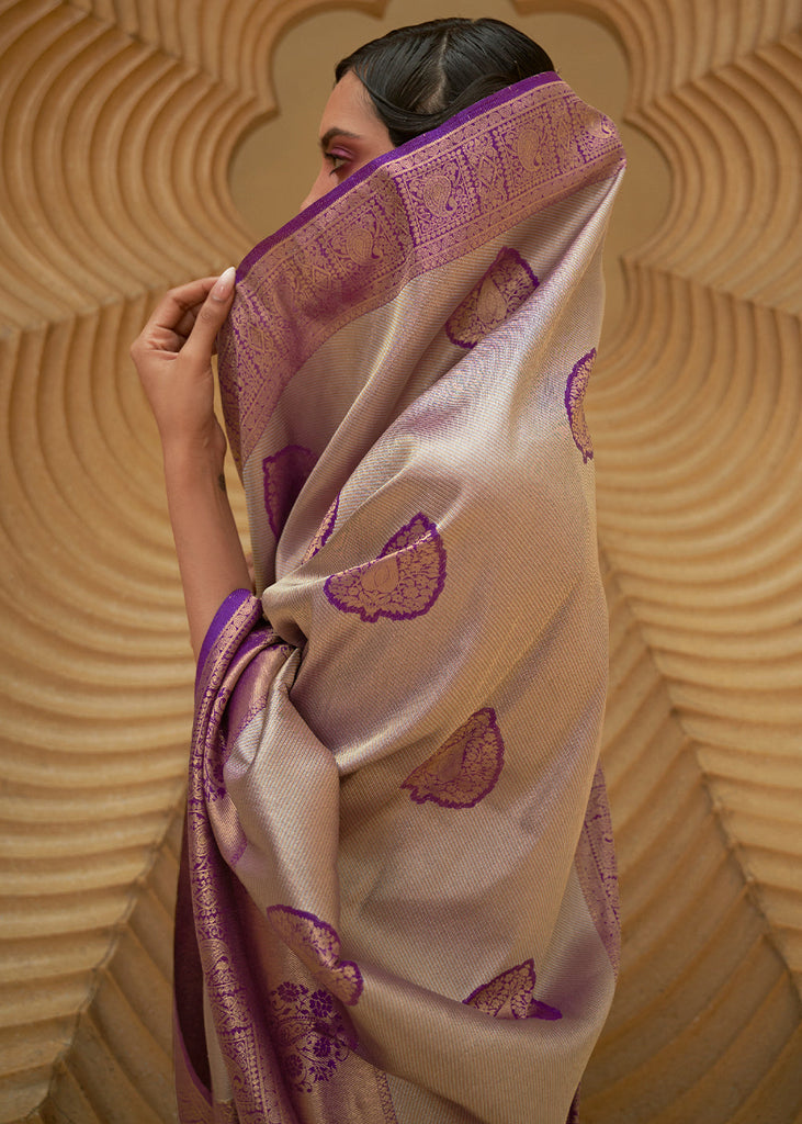 Shades Of Purple Two Tone Woven Silk Saree Clothsvilla