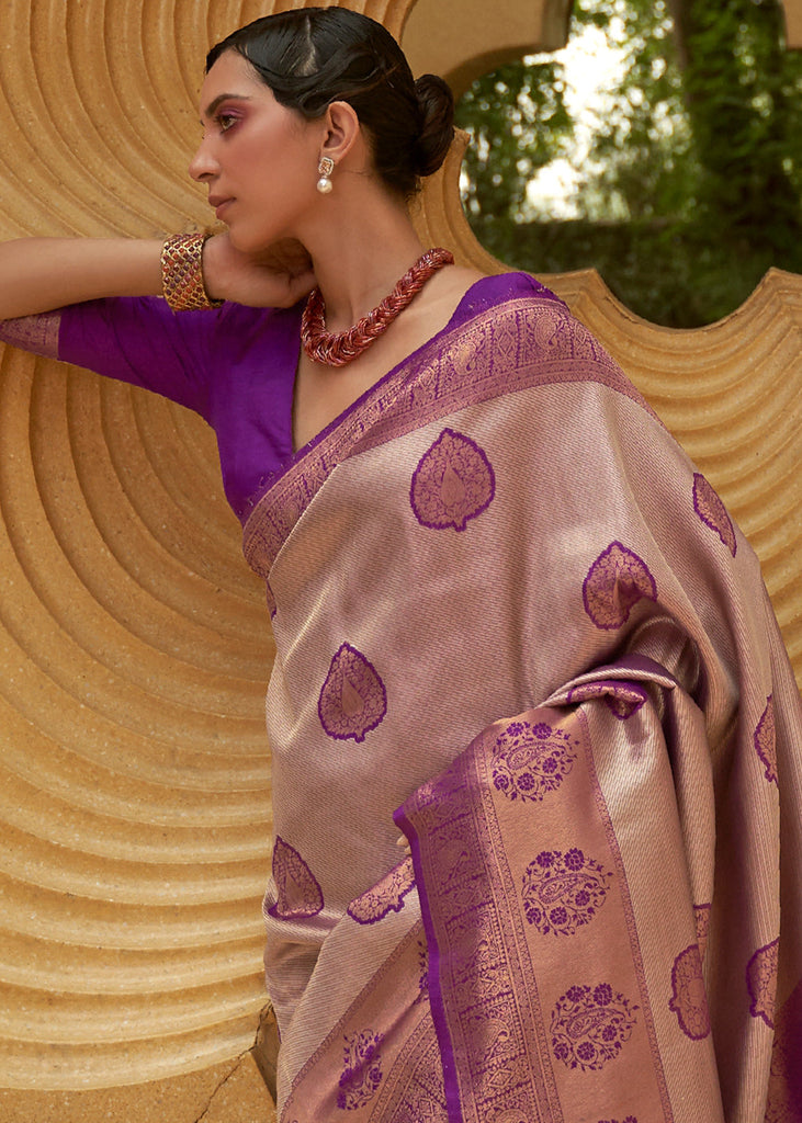 Shades Of Purple Two Tone Woven Silk Saree Clothsvilla