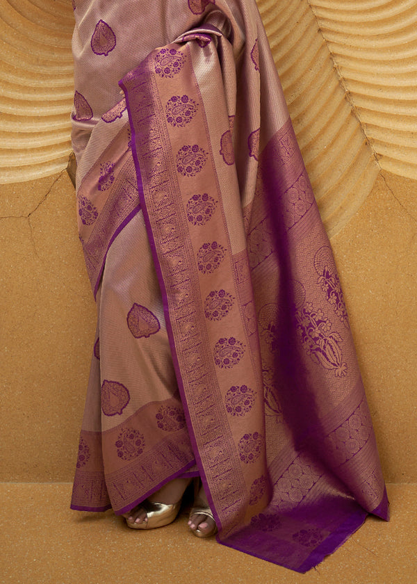 Shades Of Purple Two Tone Woven Silk Saree Clothsvilla