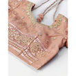 Load image into Gallery viewer, Peach Thread and Foil Mirror Cutwork Lehenga choli ClothsVilla