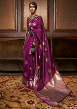 Load image into Gallery viewer, Tyrian Purple Handloom Weaving Silk Saree Clothsvilla