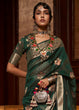 Load image into Gallery viewer, Deep Forest Green Handloom Weaving Silk Saree Clothsvilla