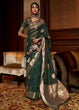 Load image into Gallery viewer, Deep Forest Green Handloom Weaving Silk Saree Clothsvilla