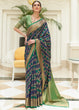Load image into Gallery viewer, Blue &amp; Green Zari Woven Patola Silk Saree Clothsvilla