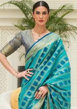 Load image into Gallery viewer, Shades Of Blue Zari Woven Patola Silk Saree Clothsvilla