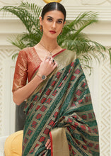 Load image into Gallery viewer, Green &amp; Red Zari Woven Patola Silk Saree Clothsvilla