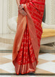 Load image into Gallery viewer, Bridal Red Zari Woven Patola Silk Saree Clothsvilla