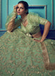 Load image into Gallery viewer, Mint Green Designer Soft Net Lehenga Choli with Ruffles and Sequin, Dori work Clothsvilla