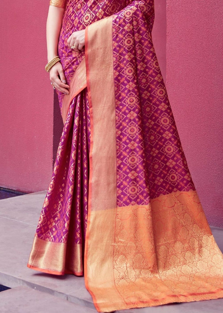 Royal Purple Woven Patola Silk Saree Clothsvilla