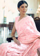 Load image into Gallery viewer, Baby Pink Lucknowi Chikankari Weaving Silk Saree Clothsvilla