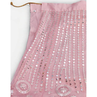 Strawberry Thread and Foil Mirror Cutwork Lehenga choli ClothsVilla