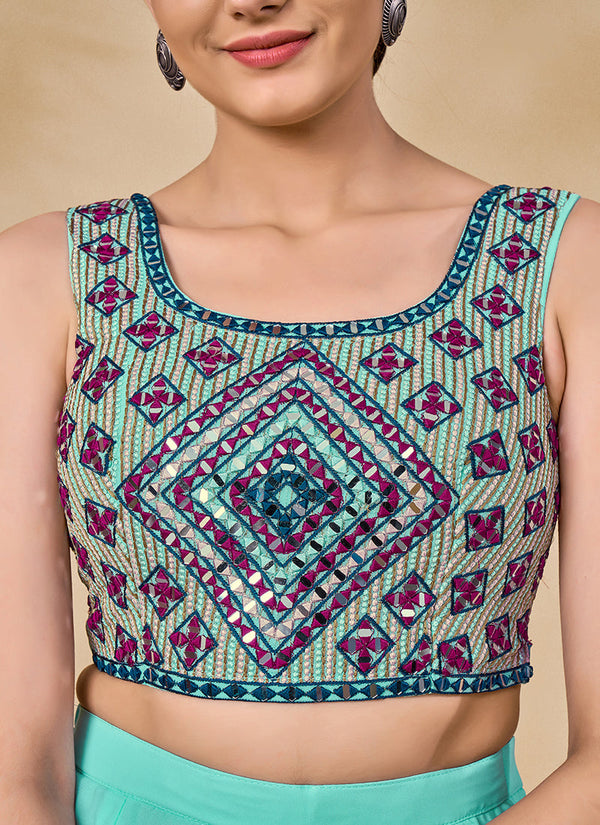 Wine And Blue Embroidered Jacket Style Palazzo Suit Clothsvilla