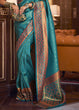 Load image into Gallery viewer, Olympic Blue Handloom Woven Banarasi Silk Saree Clothsvilla