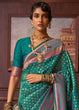 Load image into Gallery viewer, Teal Green Handloom Woven Banarasi Silk Saree Clothsvilla