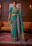 Teal Green Handloom Woven Banarasi Silk Saree Clothsvilla
