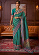 Load image into Gallery viewer, Teal Green Handloom Woven Banarasi Silk Saree Clothsvilla