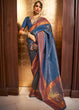 Load image into Gallery viewer, Azure Blue Handloom Woven Banarasi Silk Saree Clothsvilla